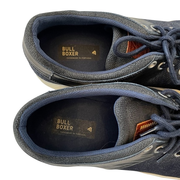 Bull Boxer Men’s 13 Navy Blue Casual Sneakers Leather Upper Denim Fabric - Picture 5 of 8